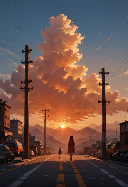 score_9,score_8_up,score_7_up,embedding:zPDXL2, film grain,Cinematic Lighting, Expressiveh,th3rm4l,colorful, outdoors, sky, blue sky, gradient, gradient background, no humans, ground vehicle, scenery, sunset, orange background, power lines, gradient sky, orange sky<lora:增强\(收藏)\sdxl_lightning_8step_lora.safetensors:1.0:1.0> <lora:增强\(收藏)\Expressive_H-000001.safetensors:0.4:0.4> <lora:增强\(收藏)\Hands XL 4.safetensors:1.0:1.0> <lora:增强\(收藏)\glowneon_xl_v1.safetensors:0.5:0.5> <lora:extremely detailed (no trigger).safetensors:1.0:1.0> <lora:Vixon\(收藏)\Vixon's Pony Styles Thermal.safetensors:0.4:0.4> <lora:增强\(收藏)\sinfully_stylish_SDXL.safetensors:0.4:0.4>