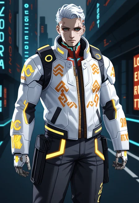 a golden and white porcelain, infinity, cyberpunk, (pmg style, DedMoroz)