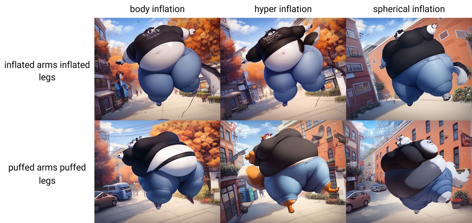 score_9, score_8_up, score_7_up, score_6_up, score_5_up, score_4_up, alaskan malamute, anthro, female, canid, canine, domestic dog, black sweater, jeans, public, solo, inflating, floating, body inflation, inflated arms inflated legs, <lora:InflationXL_063-NoReg-epoch-08:1>