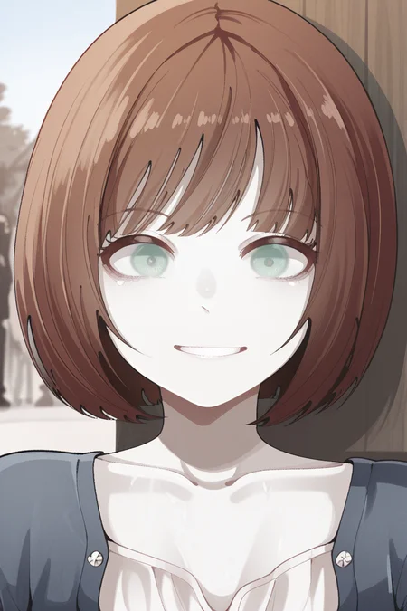 masterpiece, best quality, amazing quality,
 <lora:Alternate_ILV3:1> (hagi:0.3), 1girl, smile, pretty, portrait, bob cut, casual clothes, portrait, green eyes, outdoor, brown hair,
