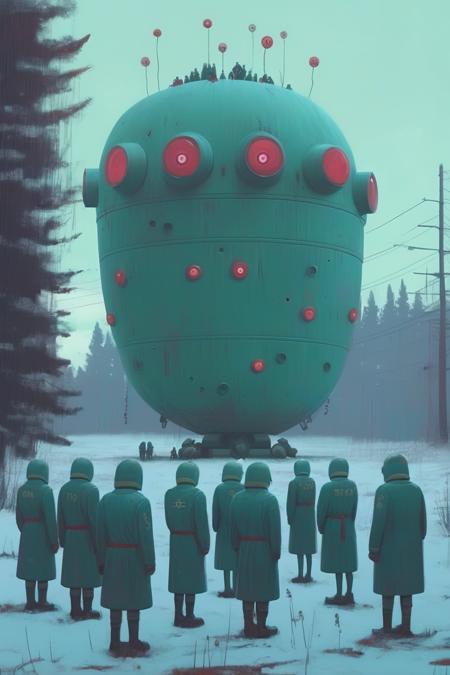 <lora:Simon Stalenhag:1>Simon Stalenhag - a secret society gathering