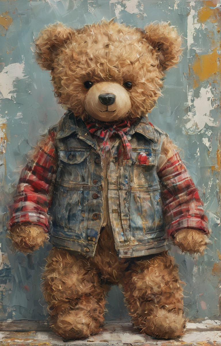 masterpiece,best quality,<lora:tbh37-sdxl:0.9>,illustration,teddy bear, portrait of Housework robots