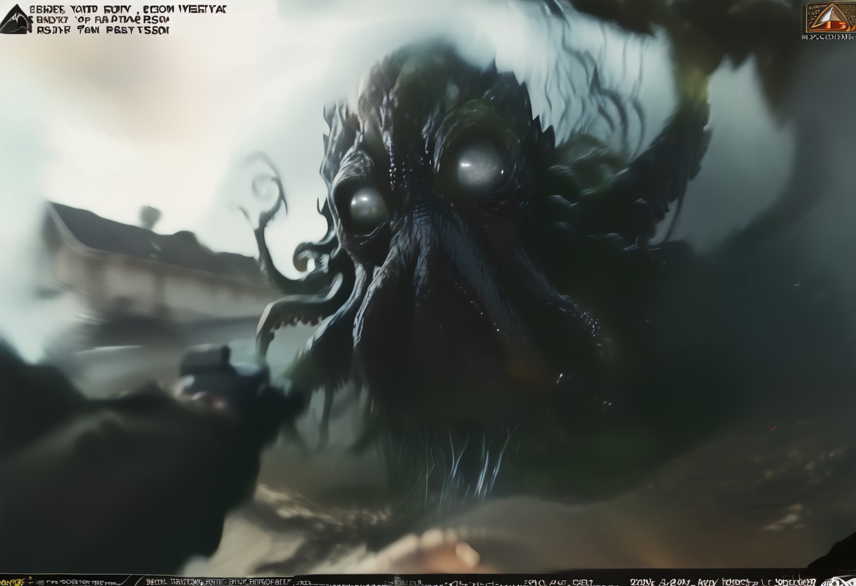 score_9, score_8_up, score_7_up, BREAK
(first person pov, bodycam footage, low quality camera, low resolution, poor quality footage, scan lines, fake screenshot, fisheye lens, english text, low quality broadcast footage:1.3), 
 BREAK,
(Cthulhu attacking:1.9)