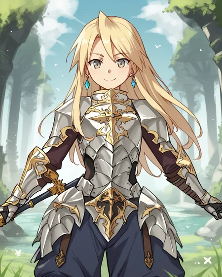 score_9, score_8_up, score_7_up, score_6_up, score_5_up, score_4_up, BREAK source_anime,<lora:add-detail-xl:1>,<lora:Expressive_H:1>,
<lora:Princess_PONY:1>,princess, 1girl, solo, long hair, blonde hair, grey eyes, armor, earrings, gauntlets, greaves,smile,
