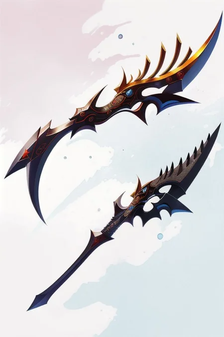 Shengbiao, A type of Chinese halberd, halberd, chinese weapon, that featured a hook at the end of the blade, medieval looking weapon, 1 halberd, no people, no person, only weapon,