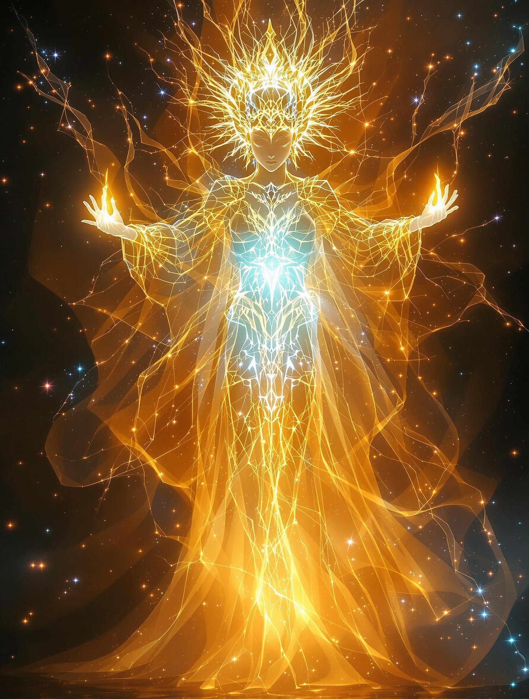 7 bioluminescence translucent entities they are,
A Bioluminescence translucent Hydrogen God - H (Atomic number 1)
A Bioluminescence translucent Helium Goddess- He (Atomic number 2)
A Bioluminescence translucent Lithium God - Li (Atomic number 3)
A Bioluminescence translucent Beryllium Goddess- Be (Atomic number 4)
A Bioluminescence translucent Boron elf - B (Atomic number 5)
A Bioluminescence translucent Carbon/humanoid - C (Atomic number 6)
A bioluminescence translucent Nitrogen/demon - N (Atomic number 7)
Oxygen - O (Atomic number 8)
Masterpiece, 32k, 16k, 8k,