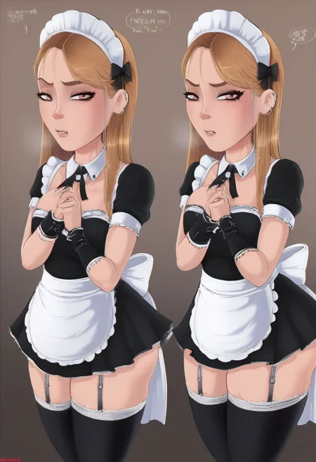 1girl, thick thigh, thick waist, maid outfit,