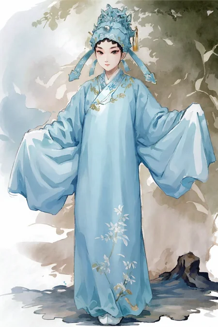 xiaosheng,1boy,green chinese cloth, beauty, (trees:0.5), (flowers:0.6) ,(birds:0.2), (bamboo0.1), lakes, Hangzhou,look looking at viewer,