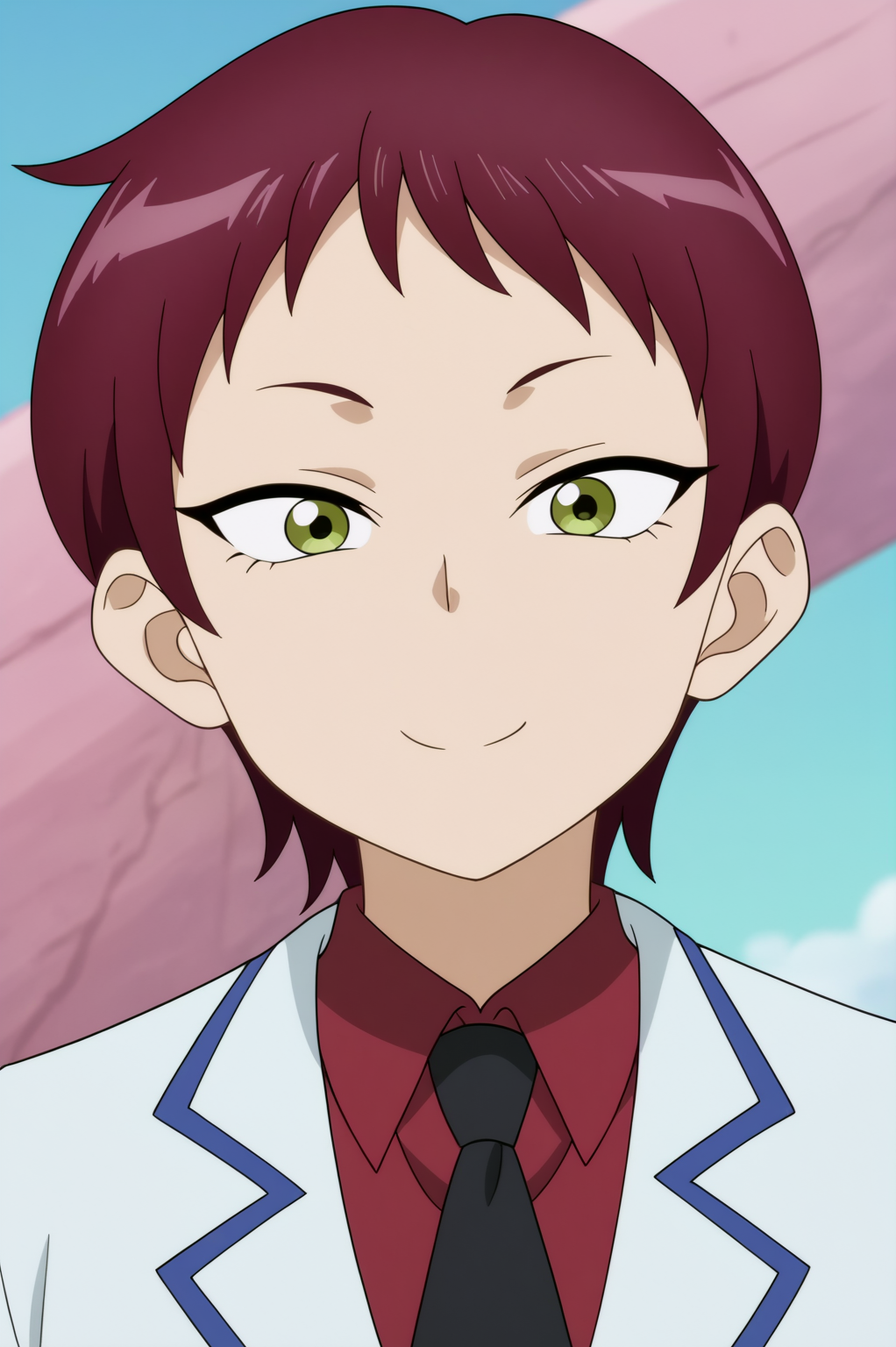 rating_safe,  anime screencap, consistent background,   Rim, light smile, upper body, 1girl <lora:Lv1_Maou_to_One_Room_Yuusha-Rim-PDXL:0.8>