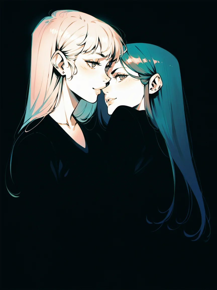 score_9, score_8_up, score_7_up, score_6_up, 2girl, curvy, <lora:1ly4XLP:1> 1ly4, black background