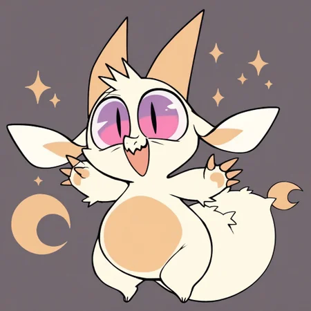 score_9, score_8_up, score_7_up, fwench fwy, dragon, pale body, light orange horns, light orange claws, big tail, pink eyes, wide eyes, light orange belly, short stack, small snout, anthro, solo, happy, waving, halfbody