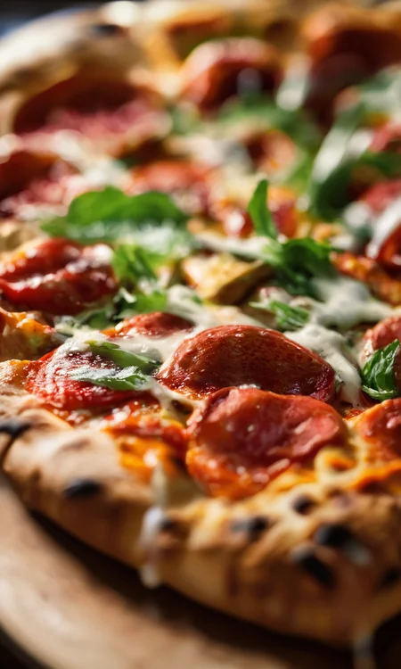 score_9, score_8_up, score_7_up, score_6_up, score_5_up, score_4_up, close up, pizza, commercial photo, p1zz4, artistic, table, toppings