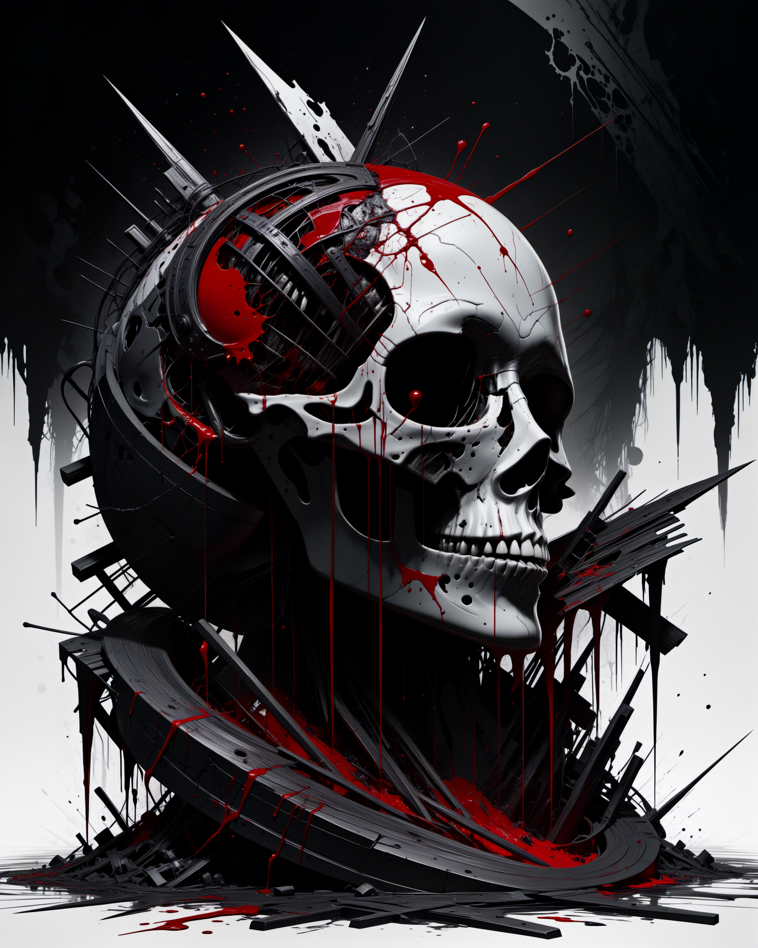 rsmls,a cursed object brings misfortune to life,masterpiece,messy,abstract,high contrast,awardwinning,8k,trending on artstation and deviantart <lora:RussMillsXL:0.7>,