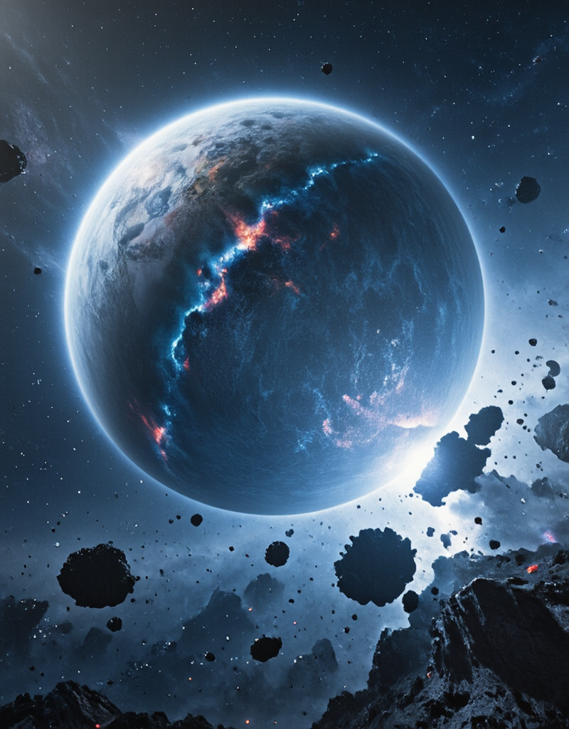 <lora:Space_Worlds_01__Poetic_fluxbeta3:1> sw01p_flux, in space, huge planet, ice planet, asteroids, space nebula, planet decay, earth like,