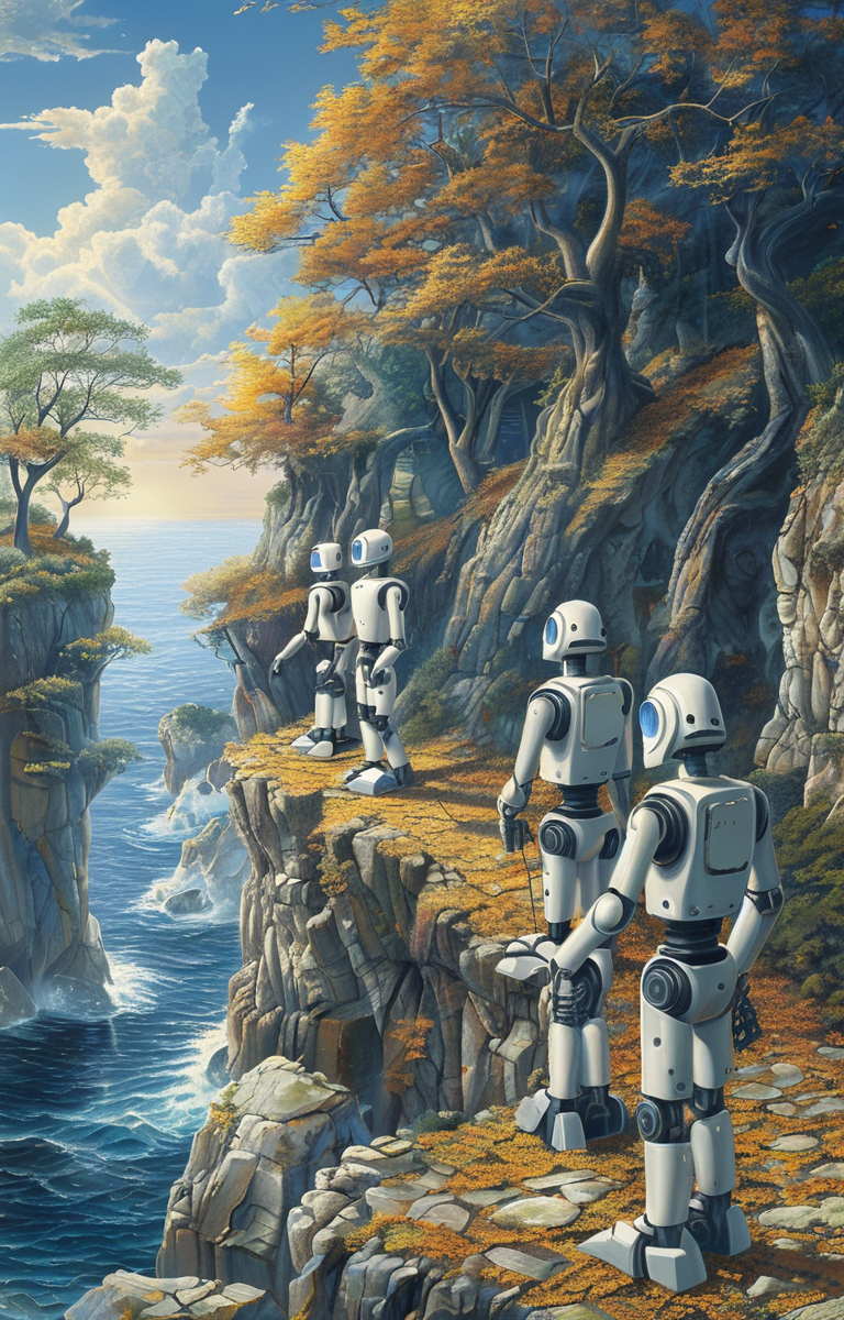 masterpiece,best quality,<lora:tbh277-sdxl:0.9>,illustration,style of Rob Gonsalves, portrait of Housework robots