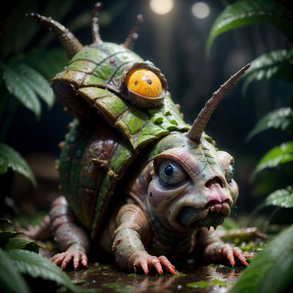 (sw4mp), snail<lora:sw4mp-000025:1>, 8k, 4k, detailed, night