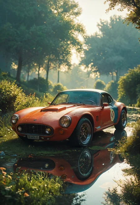 score_9, score_8_up, score_7_up, outdoor, scenery, sunny, trees, summer, car close-up, sportscar, reflection, highly detailed, film grain, <lora:zy_Realism_Enhancer_v1:0.75>
