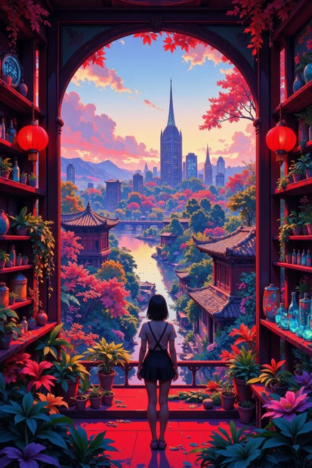 a chinese cyberpunk bar beautiful  landscape, morning, woman, very intricate, very detailed, sharp, bright, colorful, <lora:Hand v2:0.5> <lora:Anti-Blur:1><lora:Insane Detail Slider:0.25>  <lora:flux.1_lora_flyway_Epic-detail_v2:0.3> <lora:fluxenhancer:0.25> <lora:ROWER:0.8>  <lora:Midjourney_Whisper_Minimal:1>