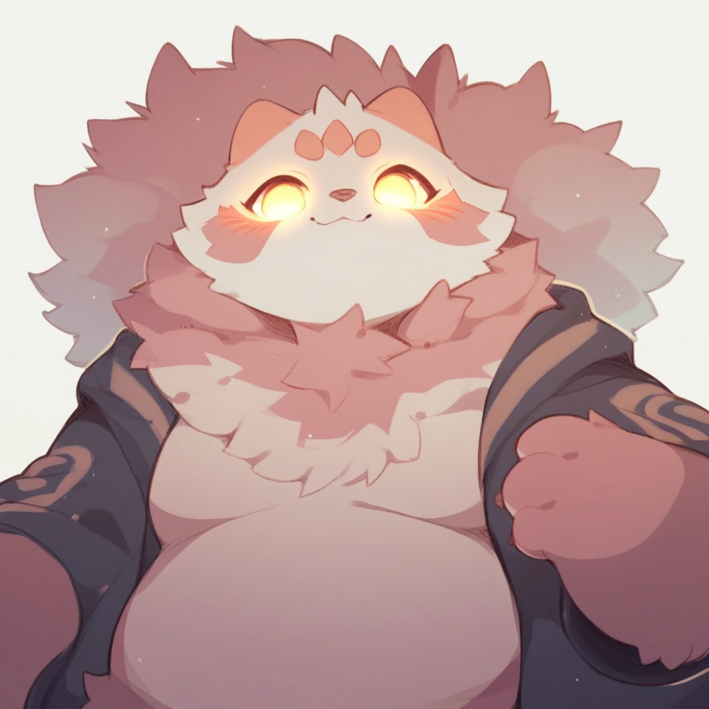 score_9, score_8_up, score_7_up, score_6_up, score_5_up, score_4_up, cute furry Monster, thick fur, chubby, glowing eyes