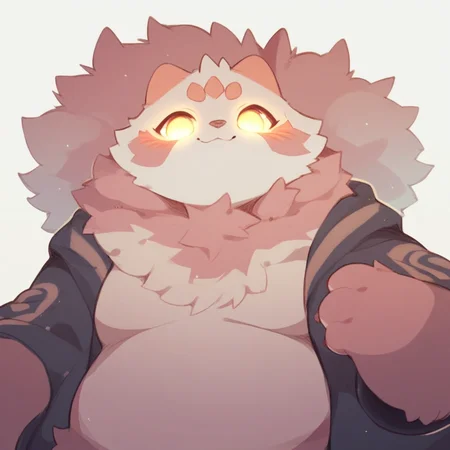 score_9, score_8_up, score_7_up, score_6_up, score_5_up, score_4_up, cute furry Monster, thick fur, chubby, glowing eyes