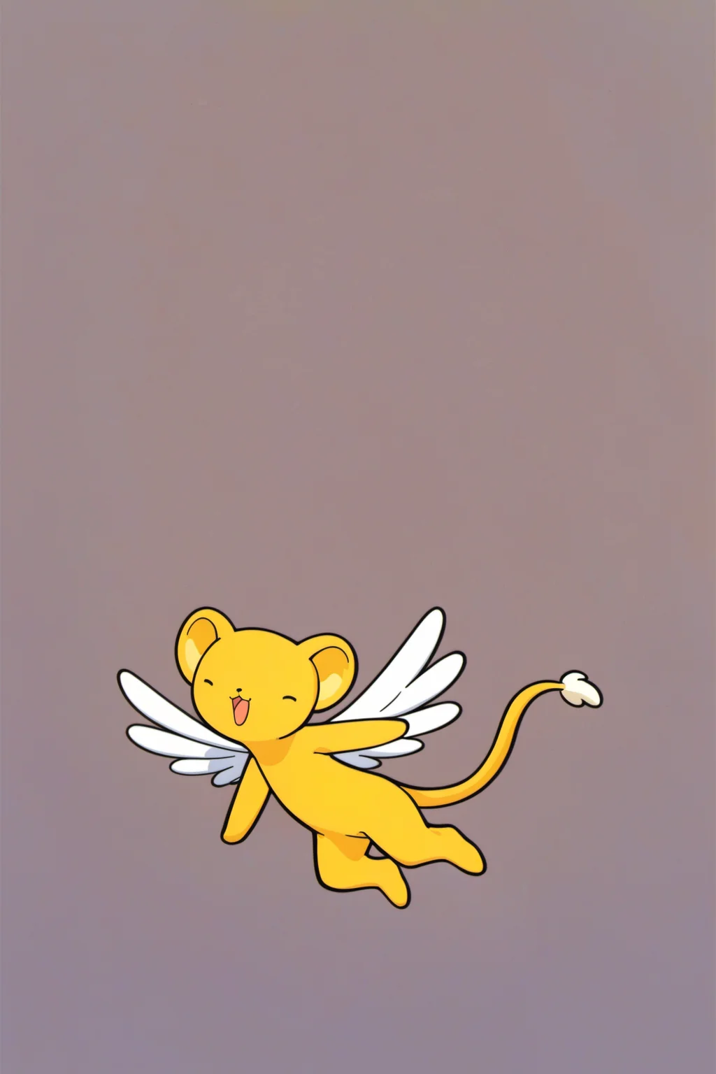 kero, solo, smile, no humans, happy, tail, wings,<lora:Card Captor Sakura Anime_XL:0.8>