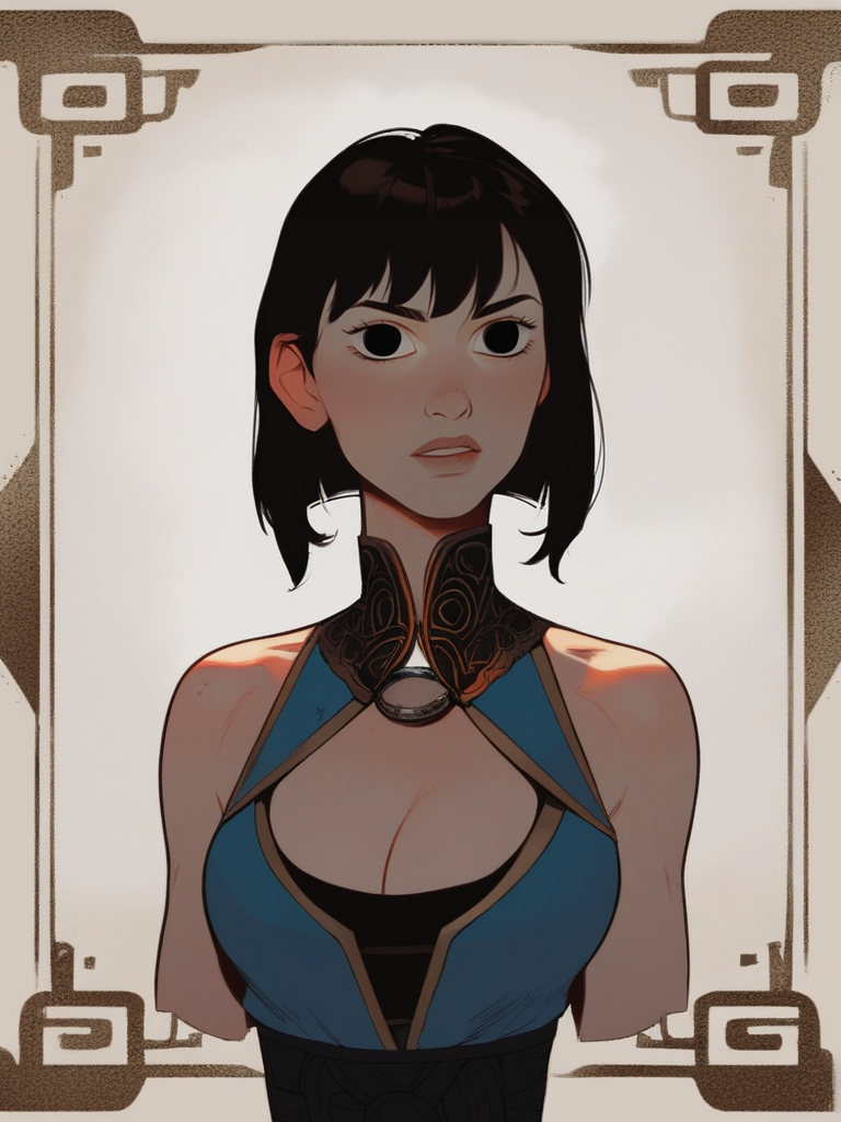 female[:, dwarf:0.3], black eyes, Cleavage, Peplum waist[:, comic:0.22], woman, dress, erotic, short cropped hair, brunette, Swedish
score_8_up  <lora:Incase's Alfie C FT:1>