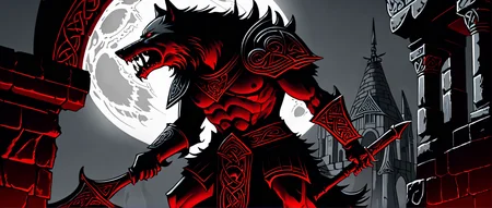 Death, heavy armor, hell, bloodmoon, blood, architecture, celtic, monster, carnivora, wolf