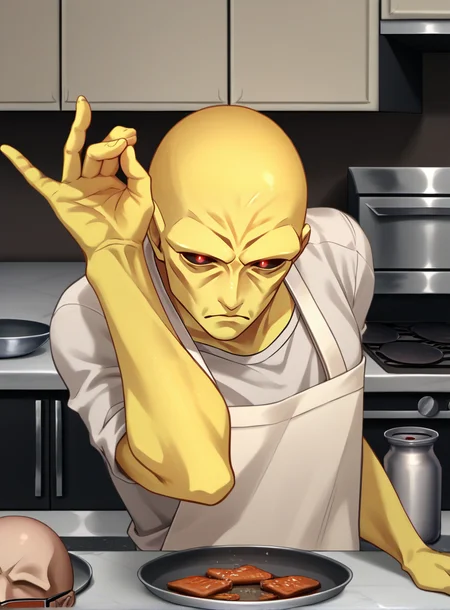 score_9, score_8_up, score_7_up, source_anime, <lora:zs_YHVHXL:1> yhvhsmt, head, bald, yellow skin, colored skin, red eyes, black sclera, no humans, kitchen, <lora:SaltBaeMeme_XLPD_CAME:1> SaltBaeMeme