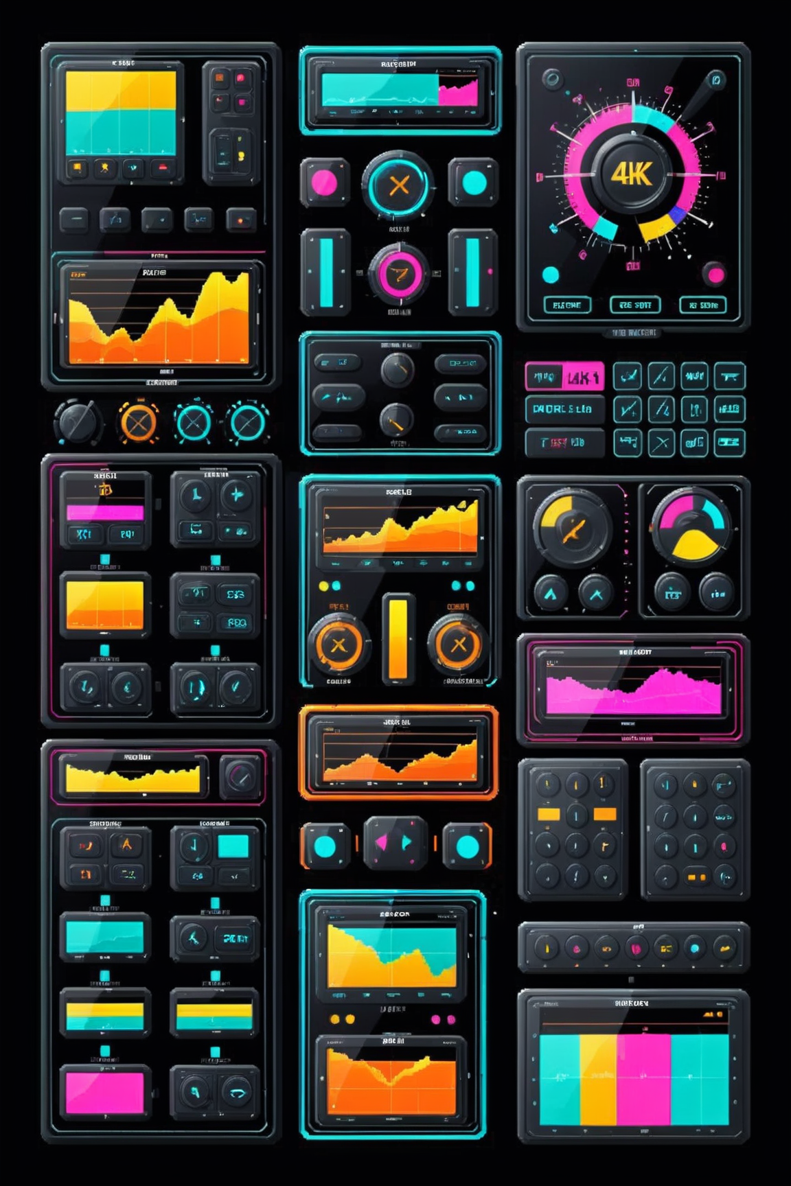 flat 2d image, colorful digital control panel display
detailed, high quality, high resolution, 4k texture <lora:Scifi_Display:1>