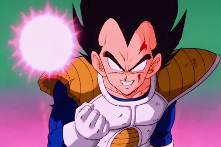 source_anime, score_9, score_8_up, score_7_up, anime screencap,8k, absurd res,
vegeta, solo, looking at viewer, smile, black hair, gloves, 1boy, upper body, male focus, white gloves, armor, black eyes, blood, spiked hair, saiyan armor, v-shaped eyebrows, energy ball, damaged armor, outstretched arm, blue bodysuit, blood from mouth, 1990s \(style\), retro artstyle
<lora:vegeta_pony_v1:0.8>
