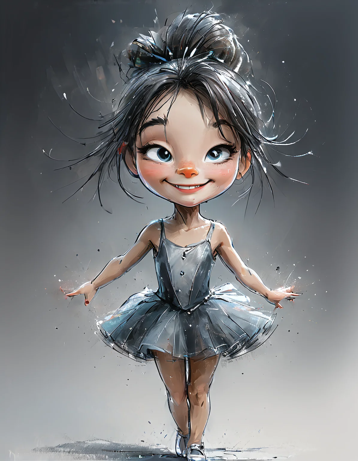 impactful color paint of cute drawing of a beautiful happy ballerina, dancing,
highly detailed, sharp, professional, clear, high contrast, crystal clear, 4k, uhd, masterpiece