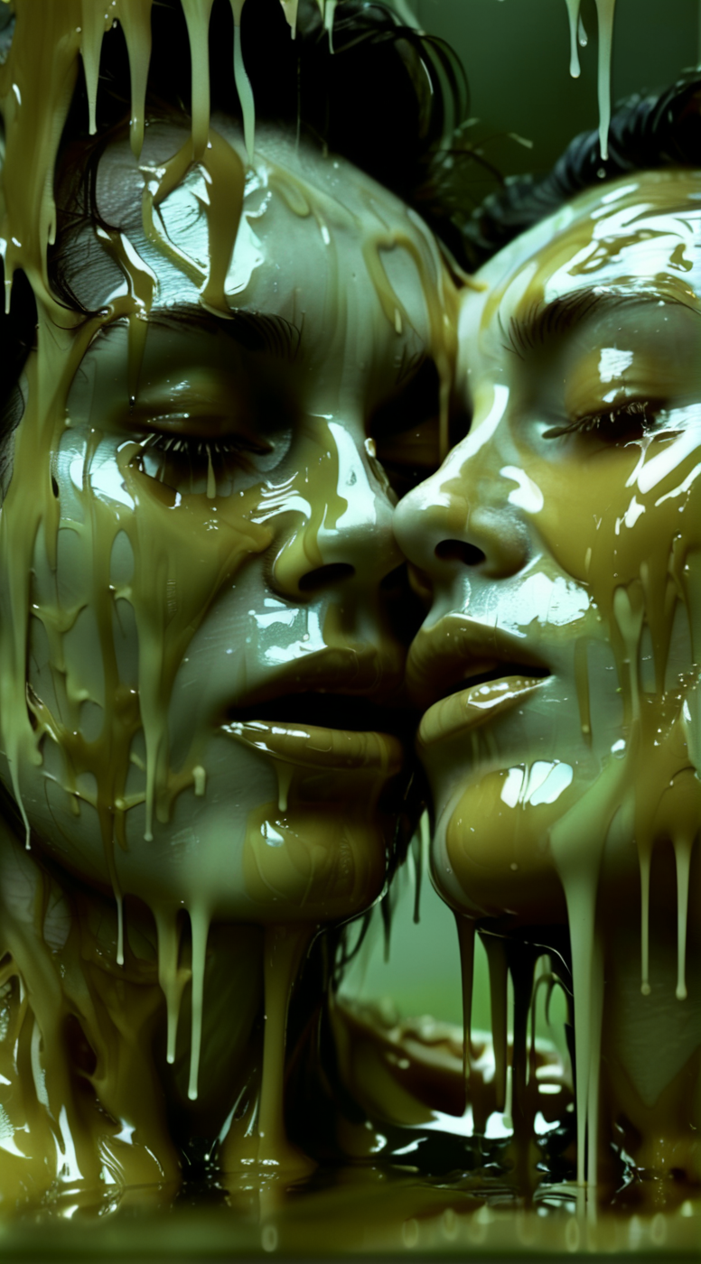 solvique  close up face lovers melting, in forest, cinematic <lora:solvique:1>