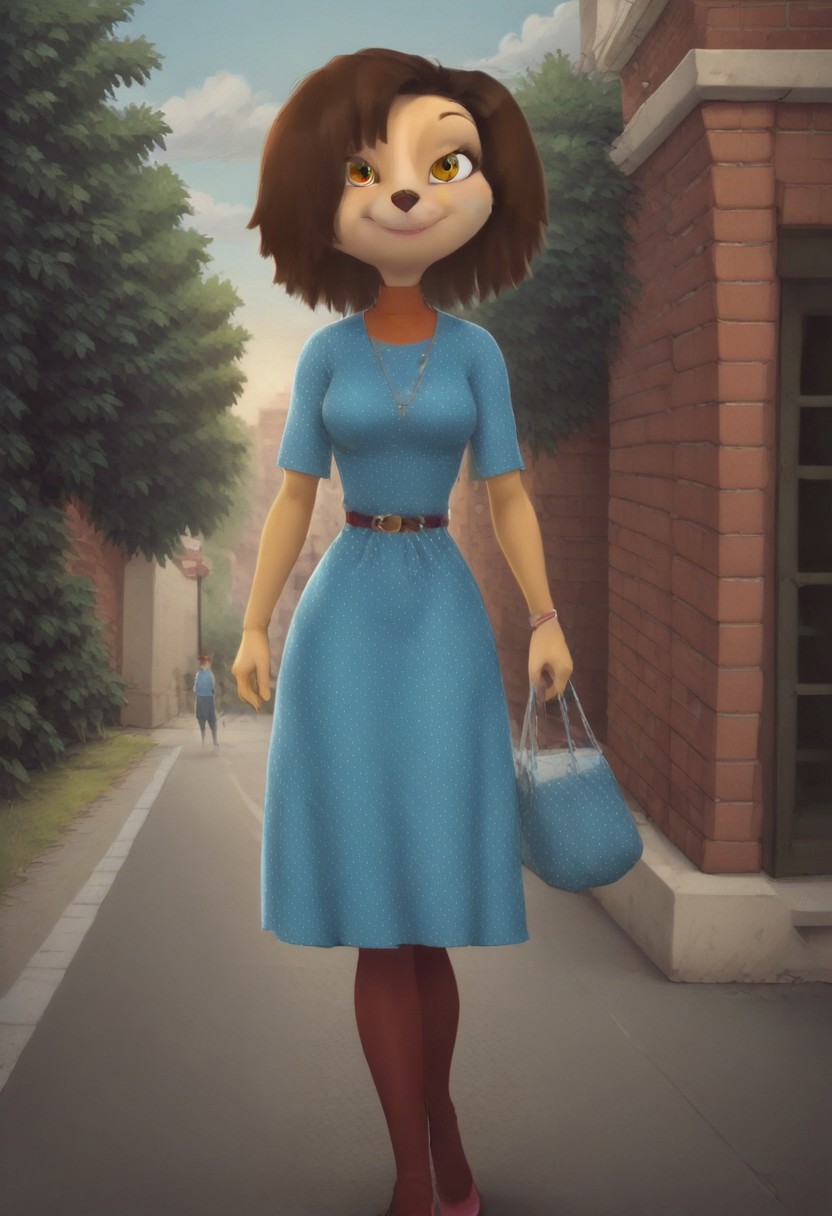 score_9, score_8_up vivid colors, vibrant colors, break
soft color, soft shading, lighting, best high quality, high res, break
outdoors, street, city, day, sun, clouds
1girl, canine, anthro, dog female, medium breasts, summer dress
walking, 3/4 side view, smile