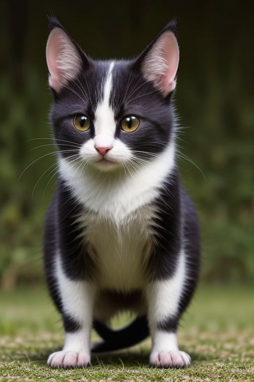 little playing kitten standing on its hind legs realistic wet nose bristling fur stalking pose to catch a little mouse cheerful happy look