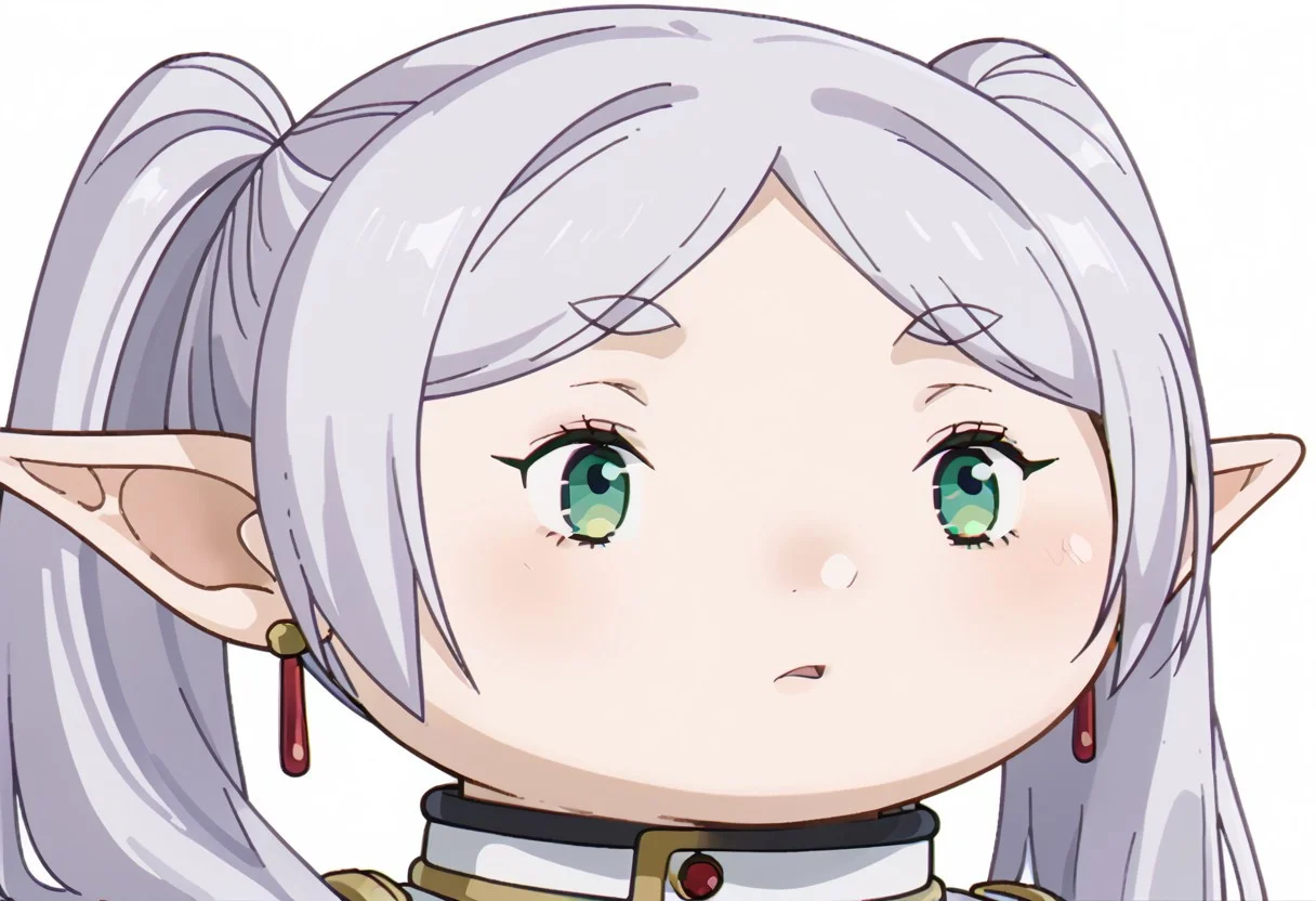 (dumb_blob_head, head only, white background, meme, chibi, chibi only),wide shot,
solo, looking away, |_|, sfrieren,