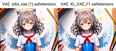 Draw wavy hair, angel wings, angel halo, school uniform and cat ears with {{{{{do not fill}}}}} bucket