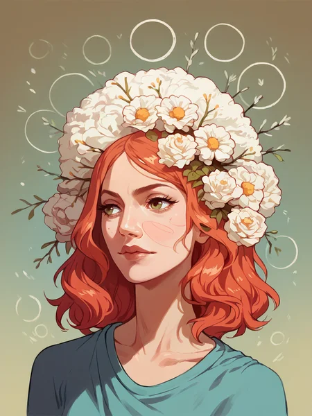 score_9, score_8_up, score_7_up, score_6_up, score_5_up, <lora:t3ngXLP:1> t3ng, 1girl, portrait, abstract, flower