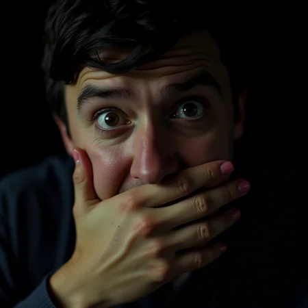 <lora:Hand v2:1>
detailed edges, detailed image, perfection style, A cinematic detailed image of a surprised man covering his mouth with his hand in fear, movie themed, sharp, detailed background, epic cinematic photography, artistic style, dramatic light style, cinematic color style, Kodak 35mm film style, detailed style, hand focus style, 1girl, looking at viewer, black hair, 1boy, brown eyes, male focus, solo focus, blurry, black eyes, lips, fingernails, pov, black background, close-up, veins, realistic, pov hands, dark, hand on another's face, solo, simple background, tears, portrait, short hair, eye focus, eren yeager