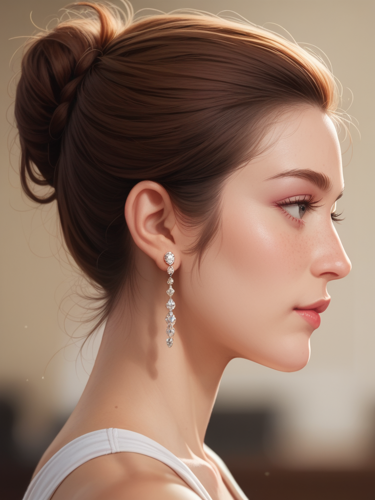 score_9, score_8_up, score_7_up, ladyburns, sideburns, 1girl, solo, jewelry, earrings, blurry, brown hair, profile <lora:Lady_Sideburns-000008:1>
