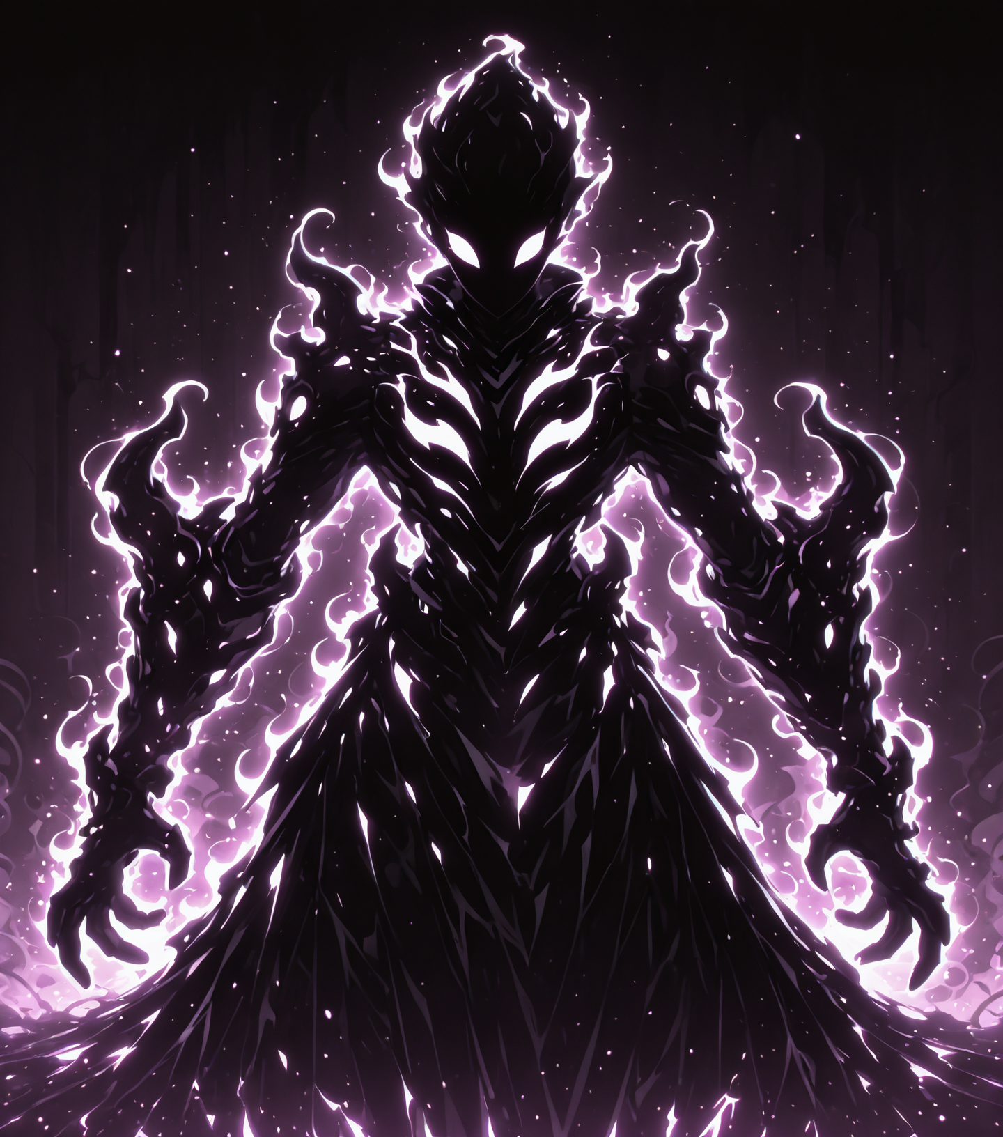 <lora:Shadows_v3_Buns:0.75> sh4d0wv3, black silhouette, solo,  golem, masterpiece, best quality, amazing quality
