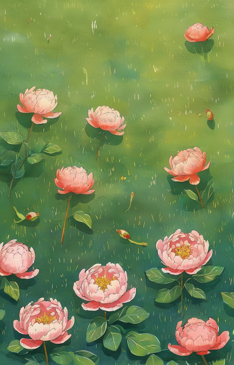 masterpiece,best quality,<lora:tbh49-sdxl:0.9>,illustration, decaying peonies