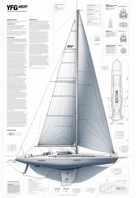 yfg-aarchy 3D schematic of an america's cup sailing boat