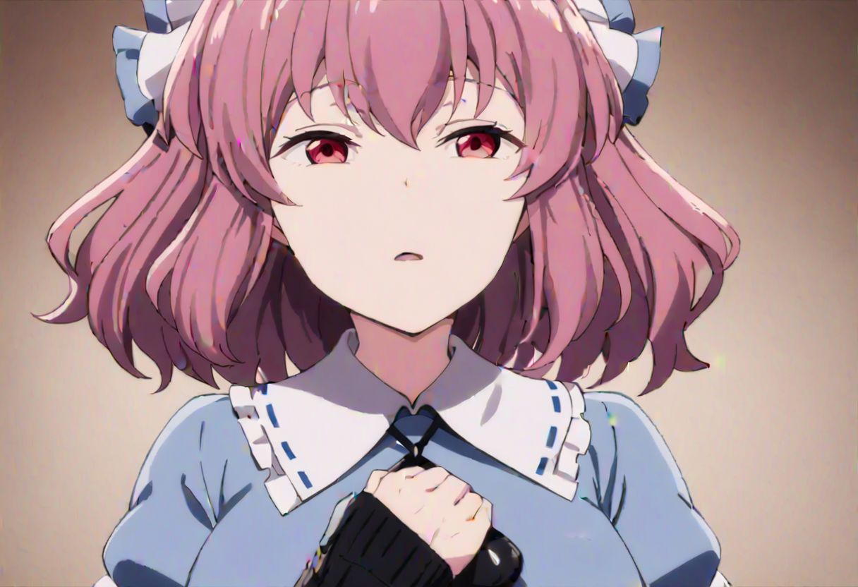 pixiv, anime coloring,
solo, solo_focus, 1girl, saigyouji yuyuko, 
masterpiece, best quality, very aesthetic, absurdres,