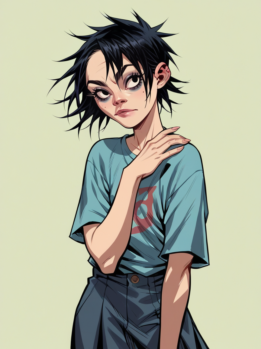 score_9, score_8_up, score_7_up, score_6_up, score_5_up,  <lora:H3wl3ttXLP:1> h3wl3tt, 1girl, black hair,