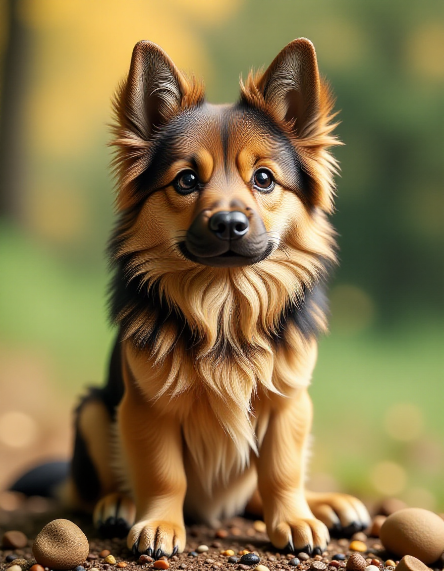 small zhibi german sheppard dog, ready to explore the world, looking enthusiastic <lora:zhibi_flux:1>
