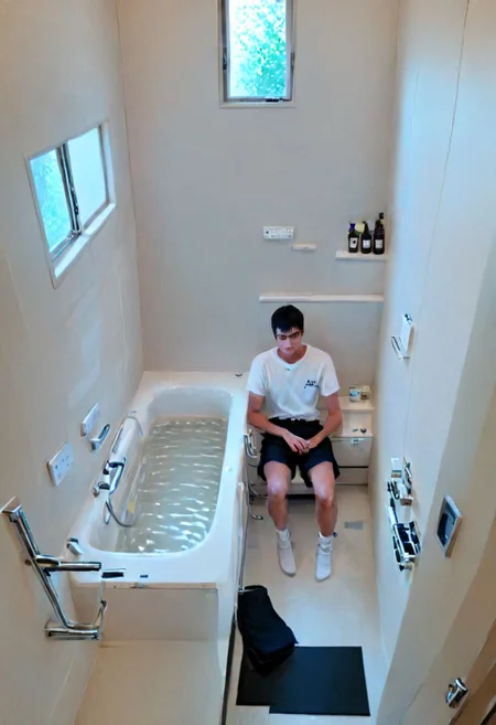 TheMask1024,boy, realistic,solo,male focus,,,Wearing black shorts and soaking in the bathtub makes you feel comfortable,Proud and tired face
Boy wearing socks ,so cute ,so sweet,
smooth top of head,1boy,,,
AmericanHeritage-Pos,photo,JMF, scenery, window, faucet, bathtub, bathroom, indoors, tile wall, tiles,