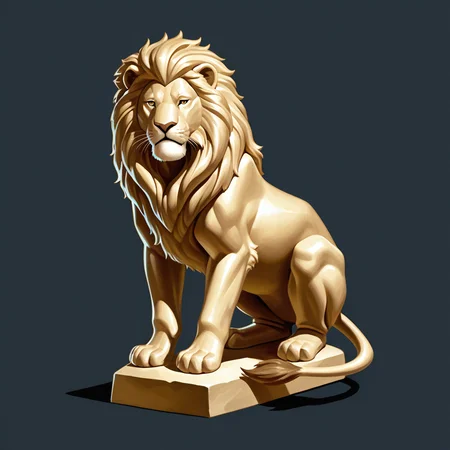 no humans, semrealic, cast shadow, sculpture of the lion, solo, simple background <lora:semi_real_icon:0.7>