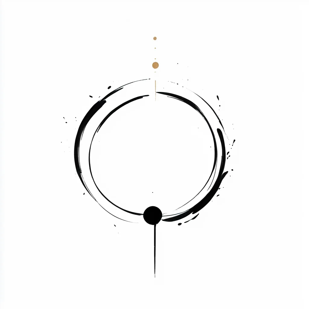 <lora:Minimalist_Line_Art:1>, ArsMJStyle, Minimalist Line Art, Zen circle, enso symbol, brush stroke, Japanese minimalism, spiritual art, black ink, white space, meditative simplicity