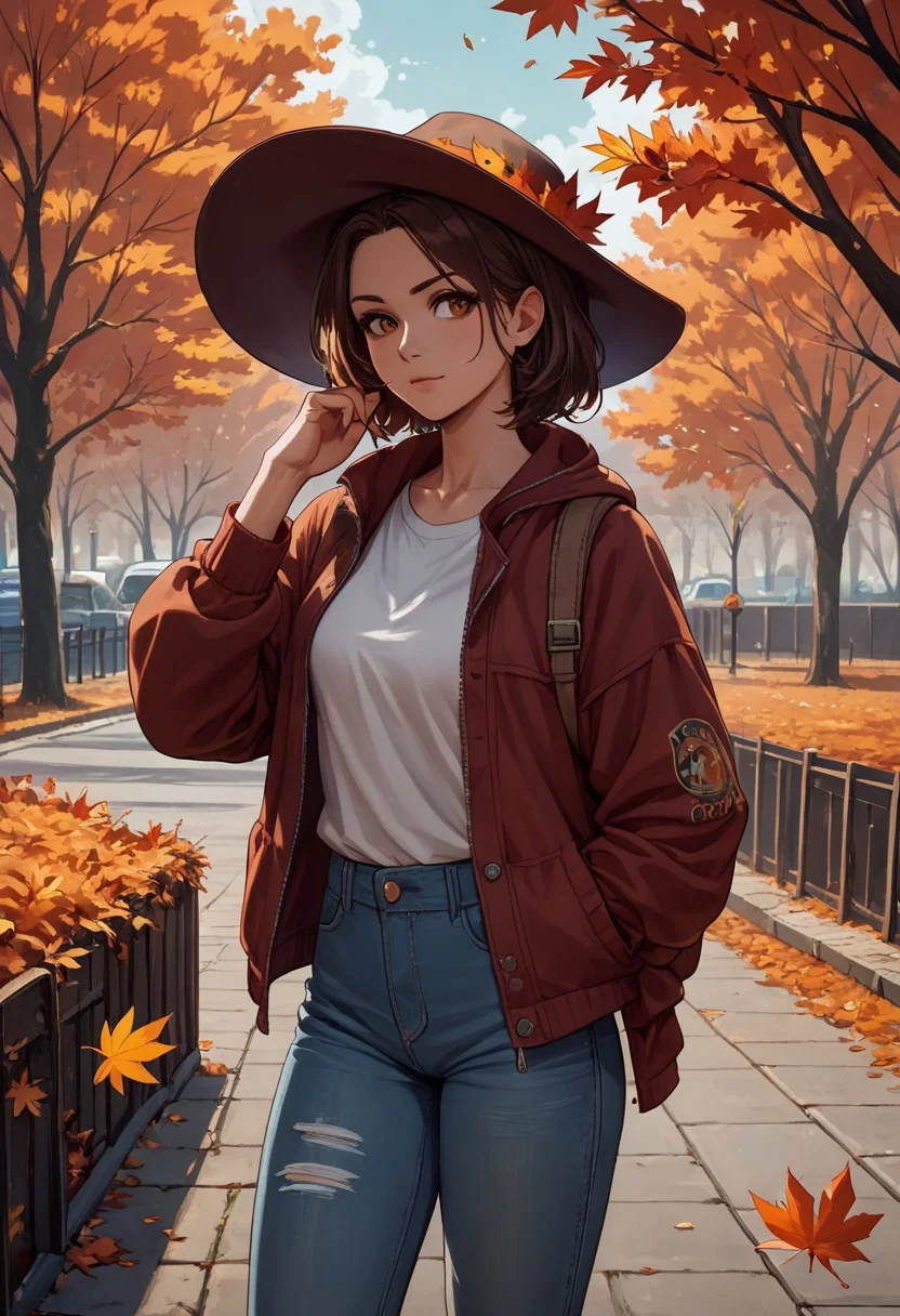score_9,score_8_up, 1woman, autumn