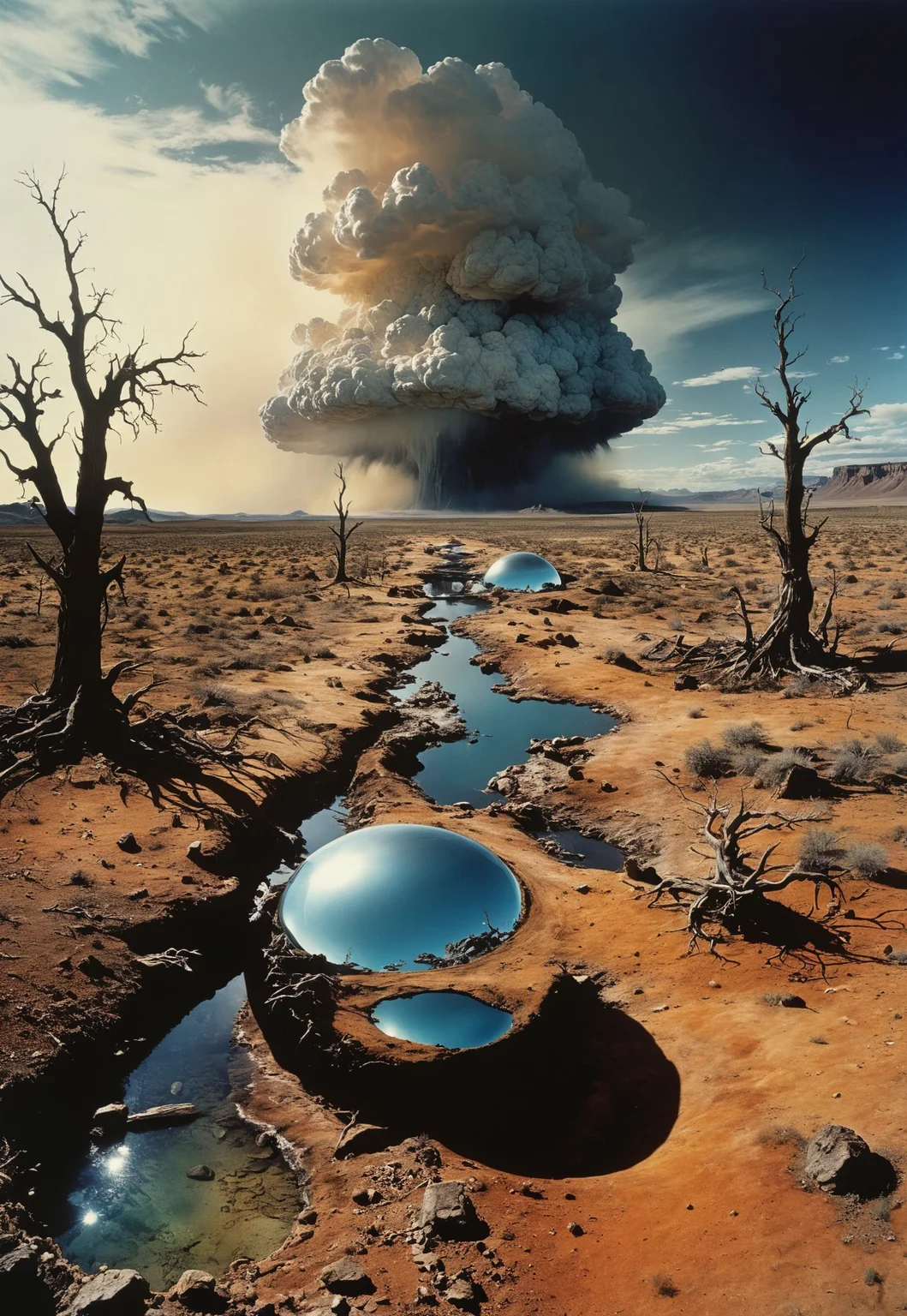 highly detailed and hyper realistic.
a panoramic wide angle shot of a complex, beautiful, otherworldly, epic landscape, translucent, melancholic, twisted, flawless, poetic, by Karel Thole, John Harris, Lee Friedlander, Ralph Steadman.
highly dramatic lighting, finest details, maximized details, ultimate detail level, masterpiece, best quality.